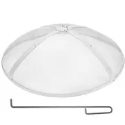Fire Pit Spark Screen Round 36", Reinforced Heavy Duty Steel Metal Cover, Outdoor Firepit Lid, Easy-Opening Top Screen Covers Round with Ring Handle for Outdoor Patio Fire Pits