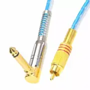 6.35mm 1/4“ mono 90° to RCA PHONO TS Plug Red Speaker mixer audio cable 1~16FT