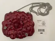BRIGHTON Roselie Leather Shine Flower Coin Purse W/Removable Strap NEW WITH TAG