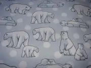 Flannelette Fitted Artic Chill Bears Blue Cot Sheet Handmade
