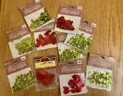 Darcie Sequins Assortment Cup Leaves Flowers Lot Red and Green Crafts Costumes
