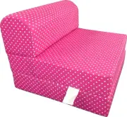 Pink Polka Dots Sleeper Chair Folding Foam Beds, Portable Mattress 6 x 32 x 70