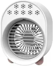 Mini Air Conditioner Air Cooler Fan 7 Colors Light USB Portable Air Conditioner Personal Space Air Cooling Refrigeration Fan-White