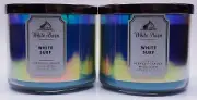 2 Bath & Body Works WHITE SURF White Barn 3-Wick Candle Large