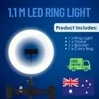 10.2 Curved Led Ring Light Kit with Tripod Dual Phone Brackets Remote and Clamp