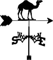 Wind vanes, Outdoor Garden Creative Camel Weather Vane Metal Weathervane for for Yard Cupolas Farm Sheds Decorations Easy Use and Install Large Roof Decoration Weather Vane