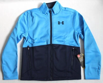 Under Armour Boys Size L STORM Softershell Jacket Mako Blue CGI Infrared 1280618