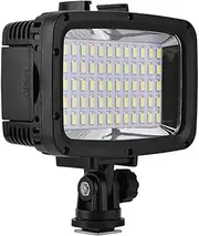 Waterproof LED Fill Light,Portable 40M Diving Underwater,1800Lum 5500K-6000K 12W 60 Beads LED 16:9,1/4 Inch Video Flash Light Fill Lamp,7H Lamp Life, for Camera Smartphone
