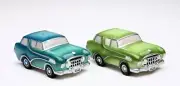 Brand New Apple Tree Blue and Green Cars From Diner Collection Salt and Pepper