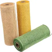GANAZONO 3pcs Burlap Mesh Durable DIY Flower Wreath and Present Box Mesh for Party Decorations Easy to Cut and Store for Creative Crafts