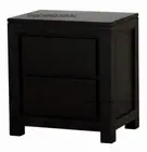 Bedside Table with Drawers , Mahogany Timber Bedside Table Chocolate Brown.