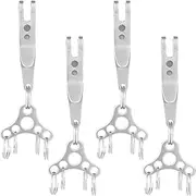 BESPORTBLE 4Pcs Locking Carabiner Clip Durable Pocket Clips with Key Ring for Outdoor Activities Reliable Keychain Suspension Buckles for Climbing and Hiking Silver