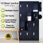 12 Door Locker with Keys Gym School Office Shed Classroom Metal Cabinet Storage