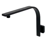 WaterMark Square Matt Black Gooseneck SUS304 Shower Arm Wall Mounted