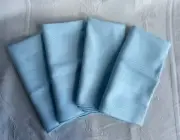 Vintage Cloth Napkins Light Blue Basketweave Set of 4 Made in USA 17x17 NOS