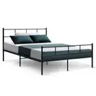 Artiss Bed Frame Double Size Metal Mattress Base Platform Foundation Black SOL