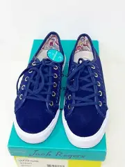NEW Jack Rogers Blue Midnight Carter Suede Shoes Sneakers Size 6 with Box