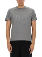 [Neil Barrett] Neil Barrett-"Fairisle Thunderbolt" T-Shirt-Uomo XL