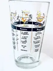Libbey RECIPE GLASS Barware Pub BARTENDER Mixed Drink Recipes 16oz
