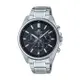 【CASIO EDIFICE】簡約時尚三眼計時鋼帶腕錶-純淨黑/EFV-650D-1AV