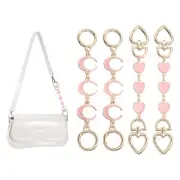 Bag Extender Chain, 4 Pcs Purse Strap Heart Moon Shape Chain, Pink