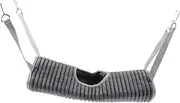 PERSELOSO Warm Sleeping Hammock for Small Pets Cozy Ferret Hideout Nest Easy to Install Hanging Bed for Hamsters Rats and Chinchillas Grey