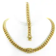 10mm Miami Cuban Link Bracelet 8'' & Chain 20'' 18k Gold Plated Stainless Steel