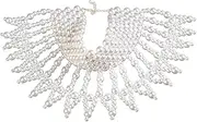 [Generic] Bridal Wedding Cape Female High Collar Prom Neck Chain Party Beaded Neckband Shawl