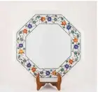 15" Marble corner / side Table Top handmade Floral Work pietra dura Decor