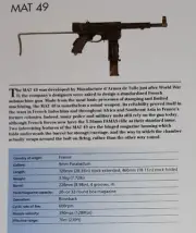 MAT 49 Submachine Gun Picture Out of Print Spec Sheet Display Wall Art