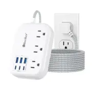 6 USB(3 USB C) Surge Protector Power Strip- Extension Cord 10 Ft with 24W USB...
