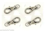 25 Small SWIVEL CLIPS for KEY RING 23mm x 9mm ~ Plain Silver ~ Lobster Clasp end