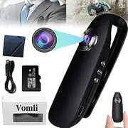 Vomli Detect Clip Body Camera, 1080P Mini Camera Body Mounted Camera, with 32GB Memory Card,Loop Record & Motion Detection & Wearable Magnetic Clip (1 Pcs)