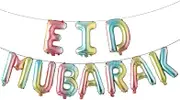 16inch Rose Gold Eid Mubarak Foil Balloons Party Decoration Supplies Ramadan Decoration Gold EID Balloons for Muslim EID Ballon (EID Rainbow)