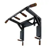 Heavy Duty Wall Mounted Power Station - Knee Raise Pull Up Chin -Dips Bar steel