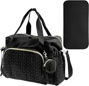 Diaper Bag - Tote Organizer for Kids, Travel Diaper Backpack | Large Capacity Diaper Bag with Multiple Compartments, Lightweight Reusable Nursery for Pap Moms, Black, riferimento alla descrizione
