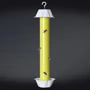 Indoor Fly Trap Stick, Yellow Adhesive Column with White Canopy, Hanging Design