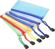 uxcell Mesh Zipper Bags, B8 Size Plastic Zip Pouch File Zipper Document Folder for Office Supplies Home Travel, Assorted Colors Pack of 6
