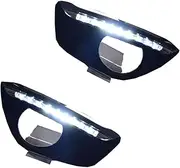 Car Fog Light Assembly Compatible With Hyundai For Santa Fe 2010 2011 2012 1 Pair Car Daytime Running Light Daylight Fog Lamp Cover Front Fog Light Assembly