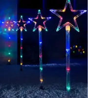 4 PCS 60LED MULTI-COLORED STAR SOLAR CHRISTMAS GARDEN LIGHTS