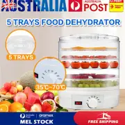 Food Dehydrators Beef Jerky Maker Fruit Dryer 5 Trays White AU