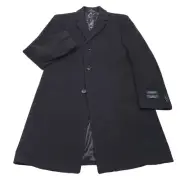$450 Nautica Barge Wool & Cashmere Blend Charcoal Black Overcoat Mens Size 40R