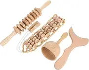 1 Set Gua Sha Massage Set Massager Gua Sha Scraping Board Face Massage Tools Massaging Tools Home Massaging Device Facial Tool Neck Scraper Rolling Stick Wooden