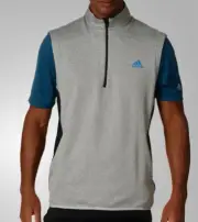 ADIDAS GOLF ClimaHeat Half Zip Pullover Grey Black Blu Fleece Vest Jacket Mens S