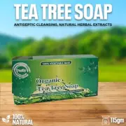 Organic Tea Tree Soap: Antiseptic Cleansing, Natural Herbal Extracts, Free Ship