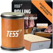 Rolling Knife Sharpener Kit - Comes with Leather Strop - Roller Kitchen Knife...
