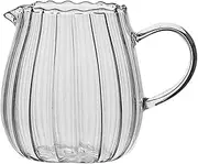Cabilock 1pc Striped Milk Jug Glass Creamer Jug Small Pinch Bowls Jug Creamer Glass Tea Tumbler Syrup Pitcher Mini Pitcher Cream Pourer Ceramic Sauce Serving Jug Salad Teapot Cup Office