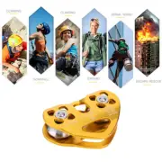 (Gold)30KN Dual Pulley Zip Line Rescue Cable Trolley Outdoor Rock Climbing MU