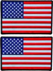 USA AMERICAN FLAG PATCH BLACK BORDER PATCH | 2PC IRON ON SEW ON 6"x4"