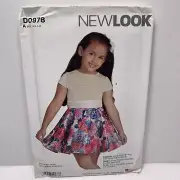 New Look D0978 0978 978 Girls Dress Multiple Styles Sewing Pattern 3-8 *Uncut*